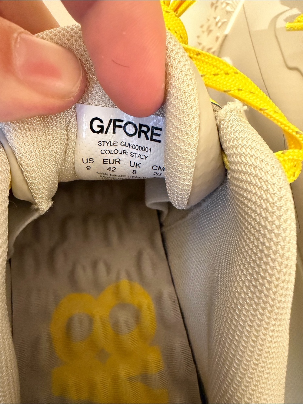 G/fore Men’s Golf Shoes Yellow And Tan Size 9 GUF000001 - Picture 6 of 6